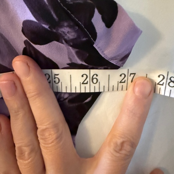 Simply Vera Vera Wang Black and Purple Floral Blouse - Picture 3 of 5